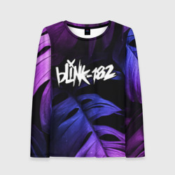 Женский лонгслив 3D Blink 182 neon monstera