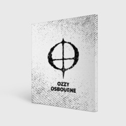 Холст квадратный Ozzy Osbourne с потертостями на светлом фоне