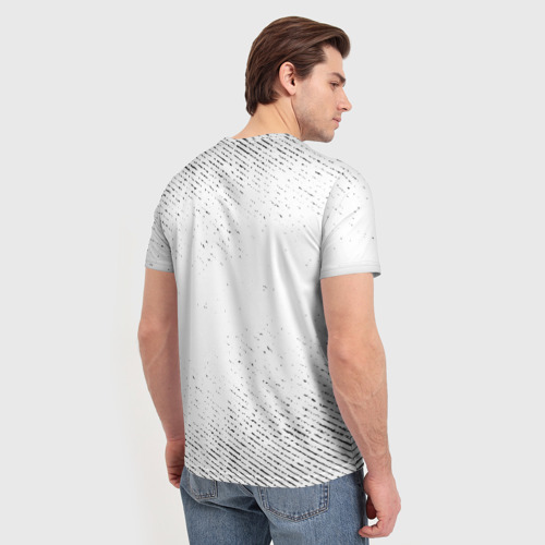 Мужская футболка 3D с принтом Ozzy Osbourne с потертостями на светлом фоне, вид сзади #2