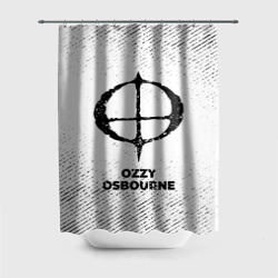 Штора 3D для ванной Ozzy Osbourne с потертостями на светлом фоне