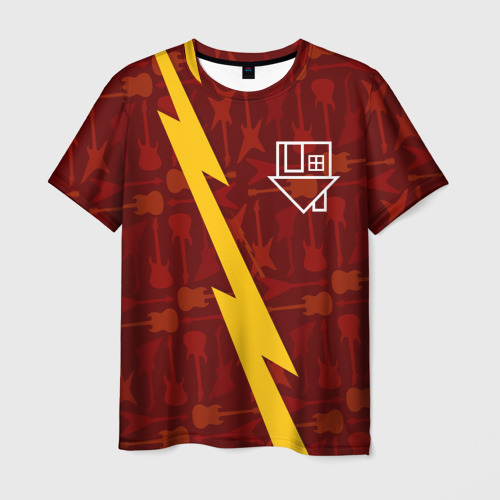 Мужская футболка 3D The Neighbourhood гитары и молния, цвет 3D печать