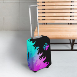 Чехол для чемодана 3D My Chemical Romance неоновый огонь - фото 2