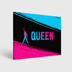 Холст прямоугольный Queen - neon gradient: надпись и символ