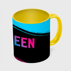 Кружка с полной запечаткой Queen - neon gradient: надпись и символ
