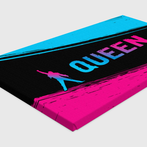 Холст прямоугольный Queen - neon gradient: надпись и символ, цвет 3D печать - фото 4