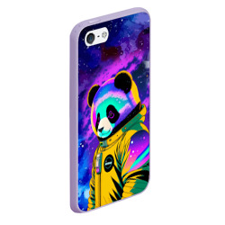 Чехол для iPhone 5/5S матовый Панда-космонавт в космосе - неон - фото 2