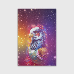 Обложка для паспорта матовая кожа Fantastic bird and starry space