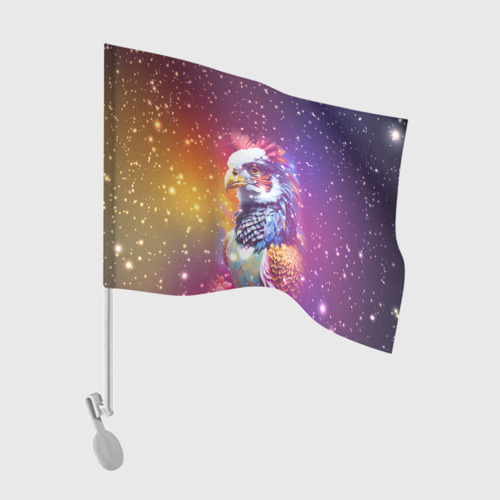 Флаг для автомобиля Fantastic bird and starry space