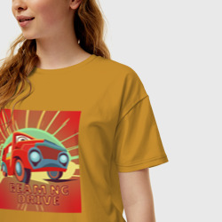 Женская футболка хлопок Oversize Машина в стиле ретро к игре BeamNG.Drive - фото 2
