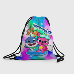 Рюкзак-мешок 3D Baby Shark in bubbles