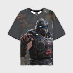Мужская футболка oversize 3D Gears of war Клейтон Кармайн