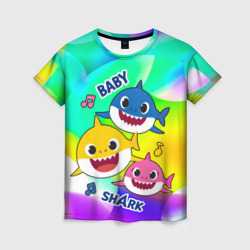 Женская футболка 3D Baby Shark Brooklyn and friends