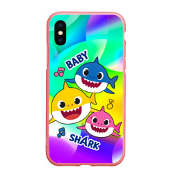 Чехол для iPhone XS Max матовый Baby Shark Brooklyn and friends