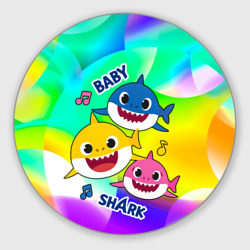 Круглый коврик для мышки Baby Shark Brooklyn and friends