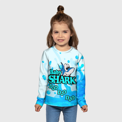 Детский лонгслив 3D Baby Shark Doo-Doo-Doo, цвет 3D печать - фото 5