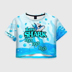 Женская футболка Crop-top 3D Baby Shark Doo-Doo-Doo