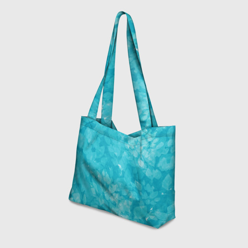 Пляжная сумка 3D Листья стилизация текстура сине-голубой - фото 3