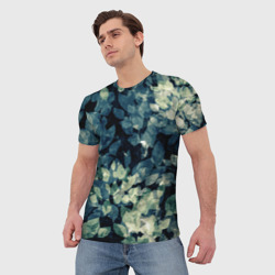 Мужская футболка 3D Темные листья - фото 2