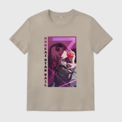 Мужская футболка хлопок Honkai - Кафка и яблоко