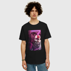 Мужская футболка хлопок Oversize Honkai - Кафка и яблоко - фото 2