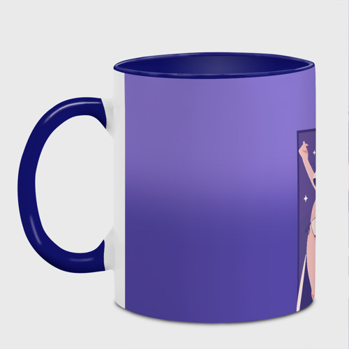 Кружка с полной запечаткой с принтом Аниме девушка в фиолетовом бикини, фото на моделе #1