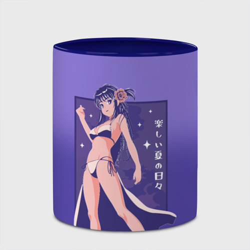 Кружка с полной запечаткой с принтом Аниме девушка в фиолетовом бикини, фото #4