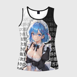 Женская майка 3D Рем - re Zero - иероглифы