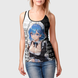 Женская майка 3D Рем - re Zero - иероглифы - фото 2