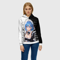 Женская толстовка 3D Рем - re Zero - иероглифы - фото 2