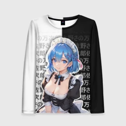 Женский лонгслив 3D Рем - re Zero - иероглифы