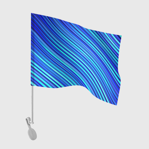 Флаг для автомобиля Сине голубые узорчатые полосы