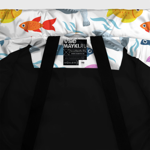 Зимняя куртка для мальчиков 3D Рыбы и чайки, цвет черный - фото 7