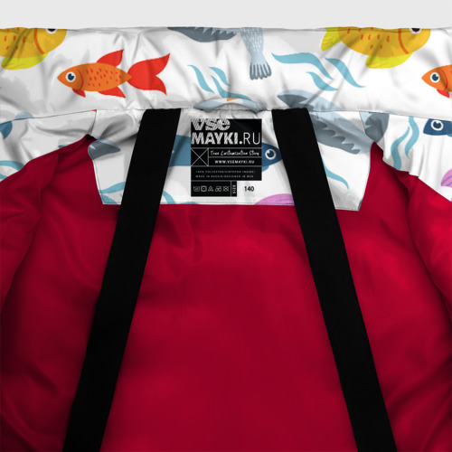 Зимняя куртка для мальчиков 3D с принтом Рыбы и чайки, фото #5