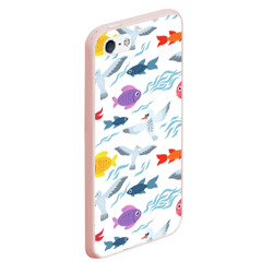 Чехол для iPhone 5/5S матовый Рыбы и чайки - фото 2