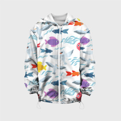 Детская куртка 3D Рыбы и чайки