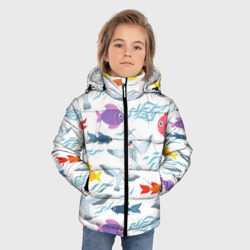 Зимняя куртка для мальчиков 3D Рыбы и чайки - фото 2