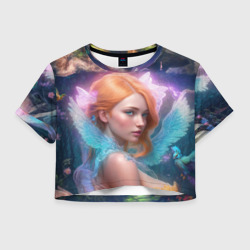 Женская футболка Crop-top 3D Девушка фея Ария