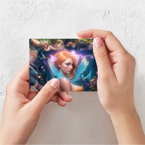 Поздравительная открытка Девушка фея Ария, цвет белый - фото 3