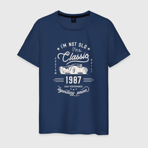 Мужская футболка хлопок Я классический 1987, цвет темно-синий