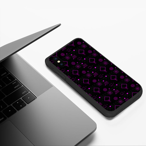 Чехол для iPhone XS Max матовый с принтом Фиолетовые геометрические фигуры, фото #5