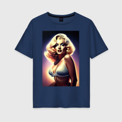 Женская футболка хлопок Oversize Мэрилин Монро в купальнике