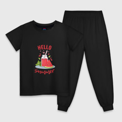 Детская пижама хлопок Hello summer и сочный смузи из арбуза с базиликом