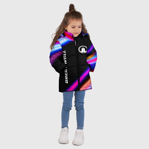 Зимняя куртка для девочек 3D с принтом Great Wall Speed lights, вид сбоку #3