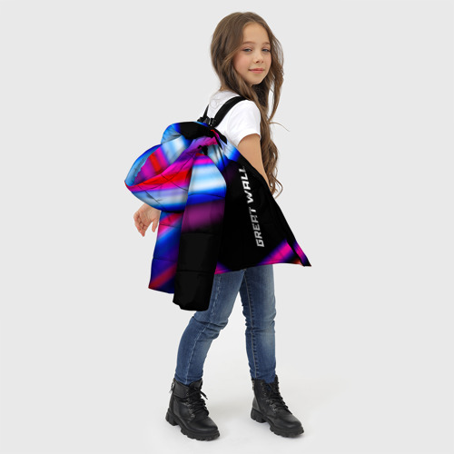 Зимняя куртка для девочек 3D с принтом Great Wall Speed lights, фото #4