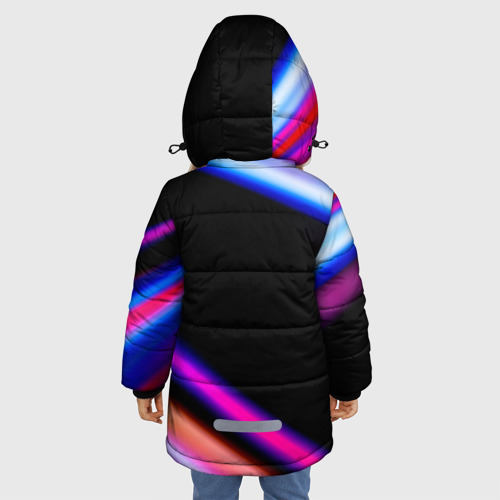 Зимняя куртка для девочек 3D с принтом Great Wall Speed lights, вид сзади #2