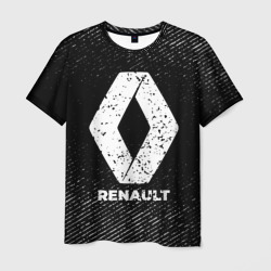 Мужская футболка 3D Renault с потертостями на темном фоне