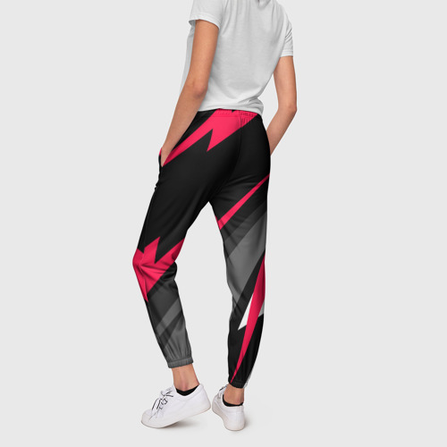 Женские брюки 3D с принтом Suzuki fast lines, вид сзади #2