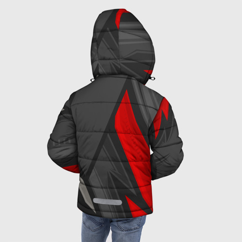 Зимняя куртка для мальчиков 3D с принтом Volvo sports racing, вид сзади #2