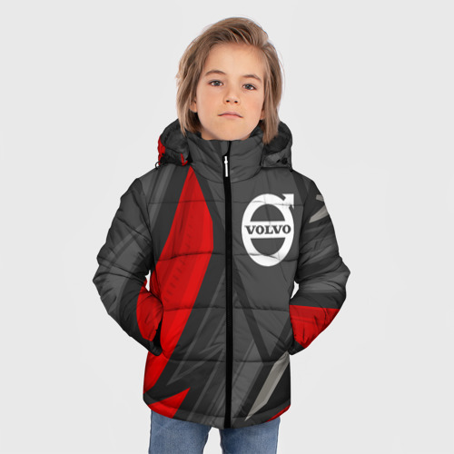 Зимняя куртка для мальчиков 3D с принтом Volvo sports racing, фото на моделе #1