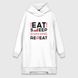 Платье-худи хлопок Надпись: eat sleep Elden Ring repeat